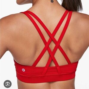 lululemon athletica Red Strappy Sports Bra